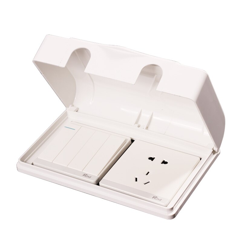 ABS Doppel 86 typ steckdose wasserdicht Kasten klebstoff licht schalter schutz fallen Art Sicherheit haushalt Elektrische Stecker Staub abdeckung
