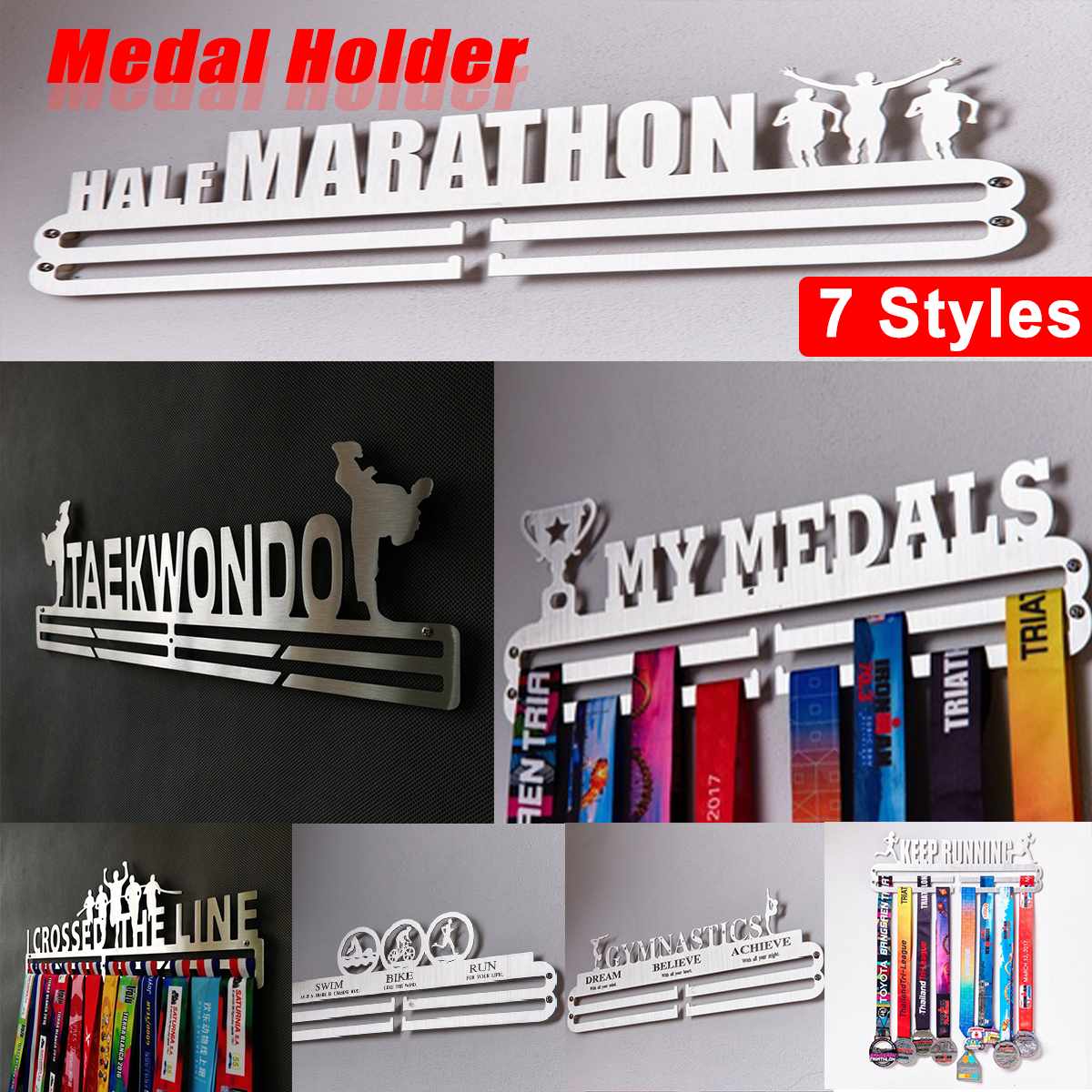 Duurzaam Rvs Medaille Hanger Medaille Houder Display Rack Running Zwemmen Gymnastiek Marathons Sport Medaille Decoratie