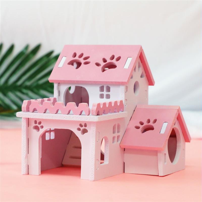 Houten Hamster Hideout Huis Eekhoorn Egel Villa Kleine Huisdier Habitat Hamster Accessoires Chinchilla Cavia Dierbenodigdheden