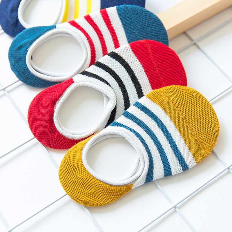 children socks summer 2-11 years boys socks 5 pairs / lot cotton mesh socks three horizontal lines pattern kids socks