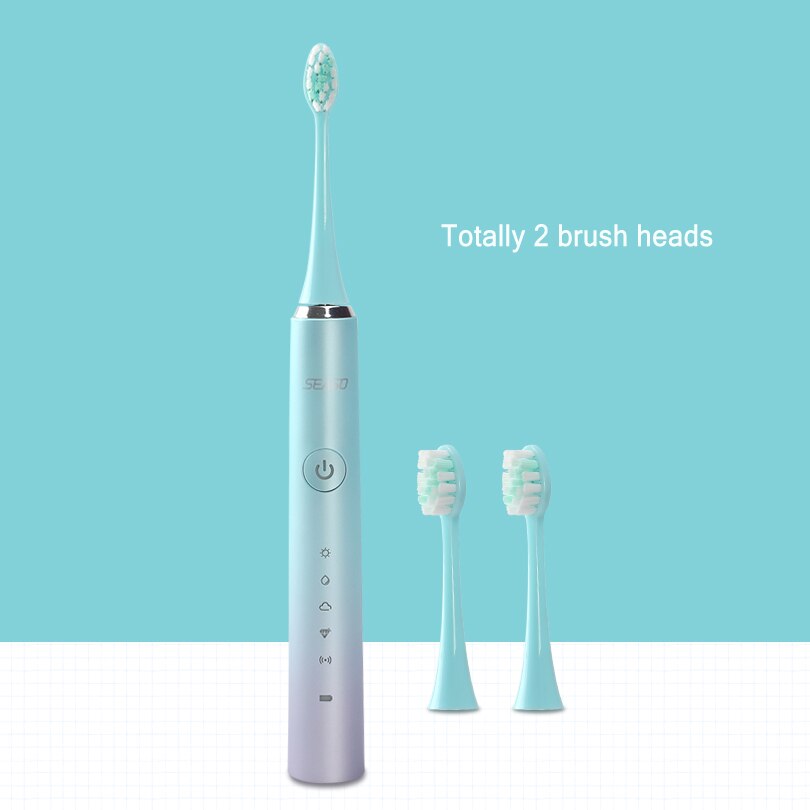 Electric Toothbrush Rechargeable Sonic Brush Tooth Powerful Sonic Electric Toothbrush Smart Timer Brushes Teeth Whiten: Colorful