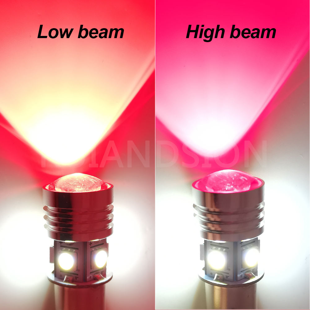 Ruiandsion 2 uds 1157 BAY15D R10W BAZ15D 3W 6V parada LED freno lámpara de marcha atrás bombilla luz de coche luz alta y baja blanco rojo en una bombilla