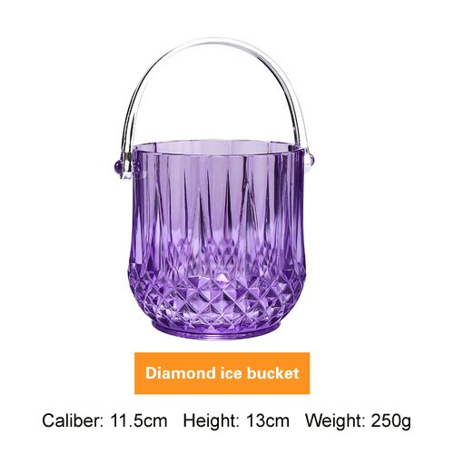 Acrylic Ice Bucket commercial champagne barrel plastic ice bucket hotel bar KTV ice bucket ice bucket wine cooler: C