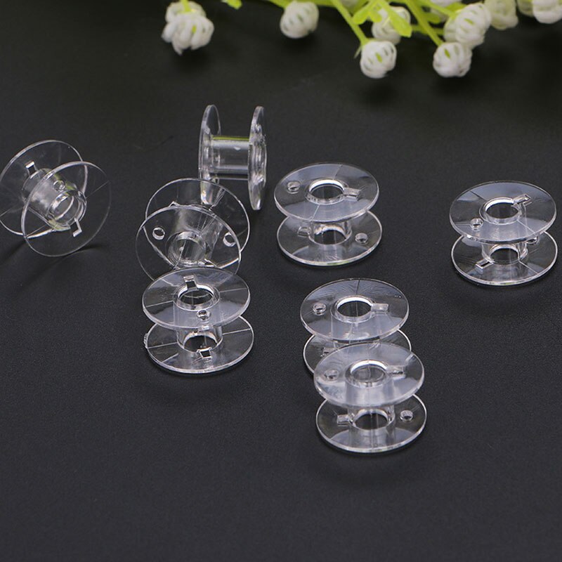 10pcs/Lot Clear Empty Bobbin Plastic Empty Sewing Machine Bobbins Spools Home Sewing Machine Thread String Needlework Tool