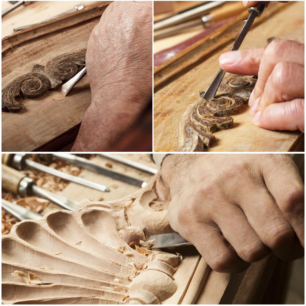 12 Pcs/bag Carving Chisel Sharp Woodworking Tools Carrying Case Manual Wood Carving Hand Tools Set For Carpenters