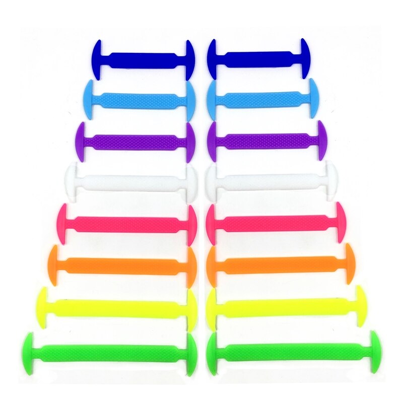 16 Stks/partij Schoenen Accessoires Geen Tie Schoenveters Unisex Elastische Siliconen Schoenveters Rubber Schoenveter: Color mixing