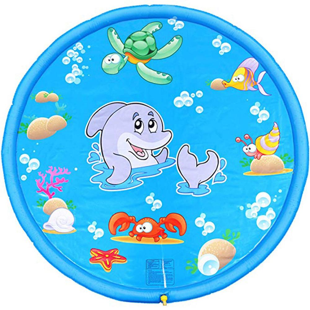 Alfombrilla de juego con rociador de agua para niño y niña, alfombra de juego de 68 pulgadas, juguetes de agua para niños pequeños, estera de juego con fuente al aire libre, al aire libre: 170cm Style 1