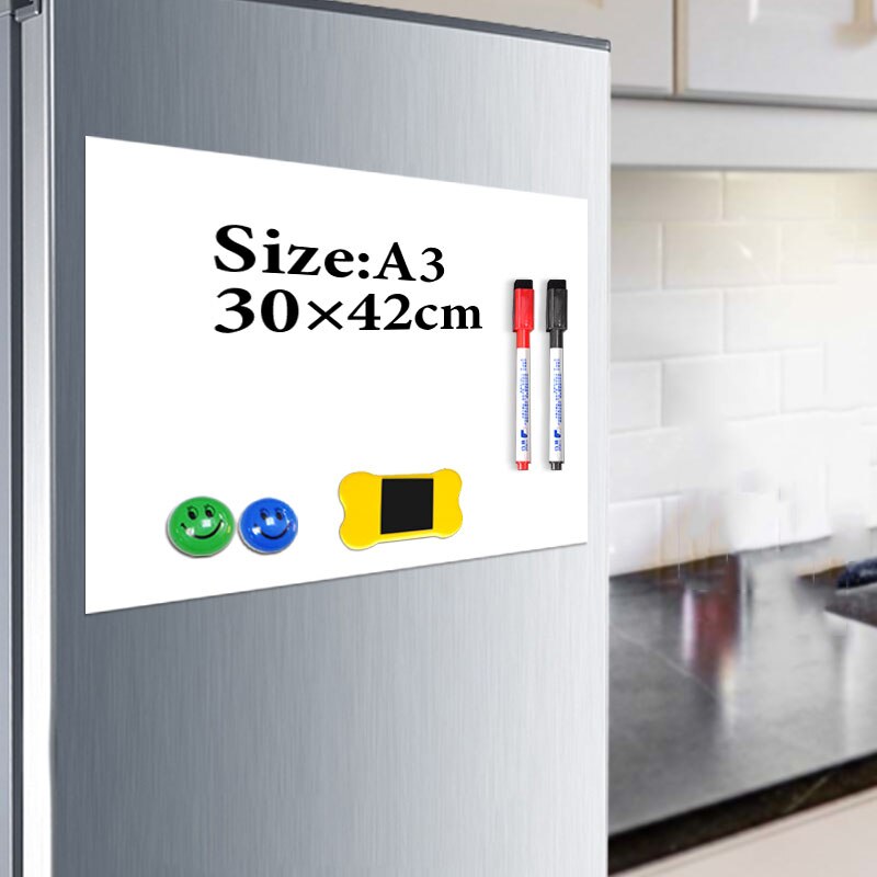 Magnet whiteboard A4 soft magnetic board, Dry Erase drawing and recording board For Fridge Refrigerator with Free gif: Default Title