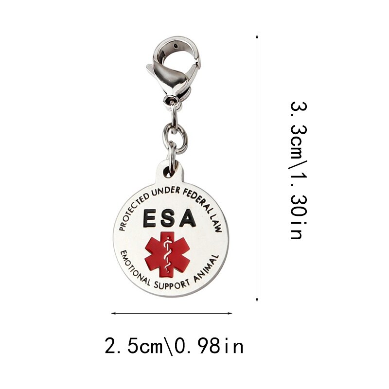 Porte-clé médical en forme d'animal de compagnie, accessoire médical à DOUBLE face avec soutien émotionnel, étiquette ronde, chien et chat, décoration, 1 pièce