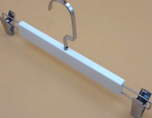 Sainwin 10 stk/parti hvite heltre kleshengere/bukseklemme trehengere: 33cm