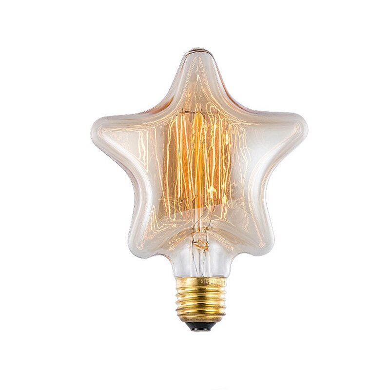 4Pcs Star Vorm Stijl Edison Lamp Glas Cover Decoratie Traditionele Lamp E27 Base