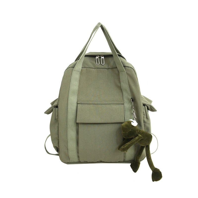 Menghuo Nylon Vrouwen School Rugzakken Leuke Kikker Rugzak Waterdichte Rugzak Schooltassen Tienermeisjes Zakken Reistas Mochila: Green