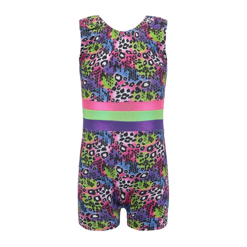 dance clothes body suit dance practice clothes ballet gymnastics suit Girls sleeveless color pattern rompers