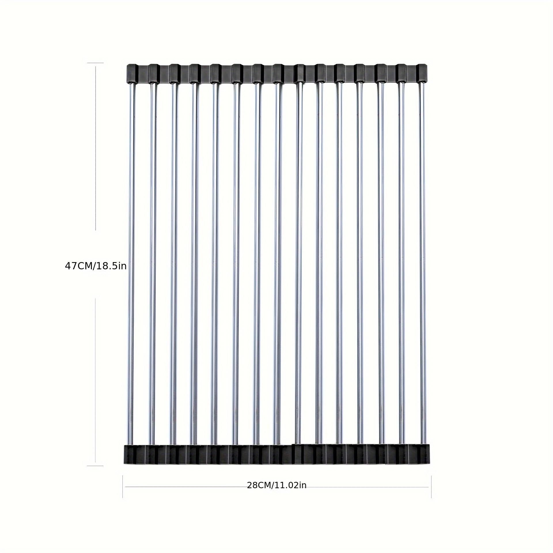 Égouttoir à vaisselle enroulable, égouttoir à vaisselle de cuisine, étendoir à évier en acier inoxydable, égouttoir à vaisselle pliable