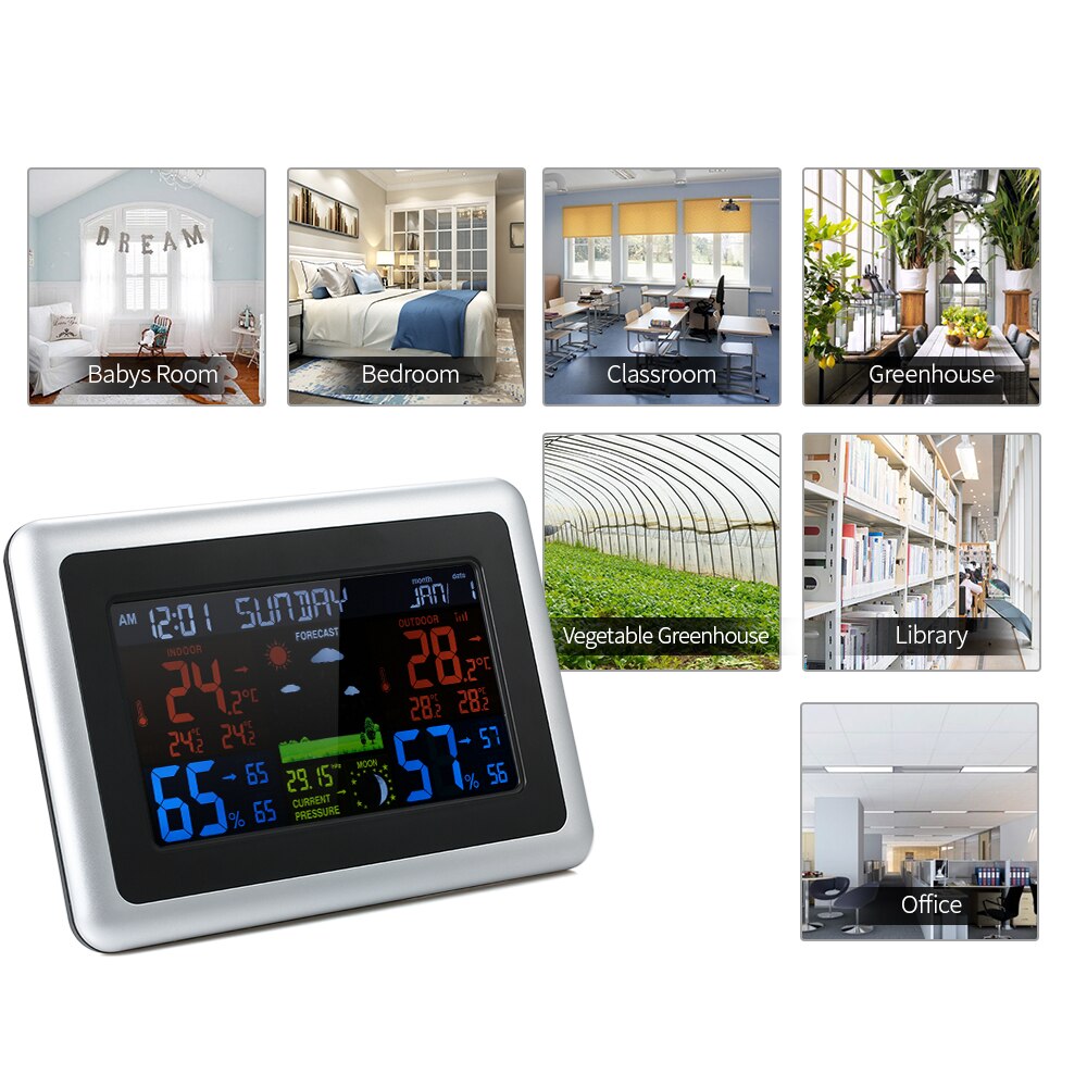 Draadloze Weerstation Weersverwachting Indoor Outdoor Thermometer Hygrometer Barometer Wekker vochtmeter