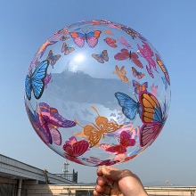 BOBO – ballons à hélium avec impression papillon, décorations pour anniversaire de mariage, fête prénatale, fournitures transparentes