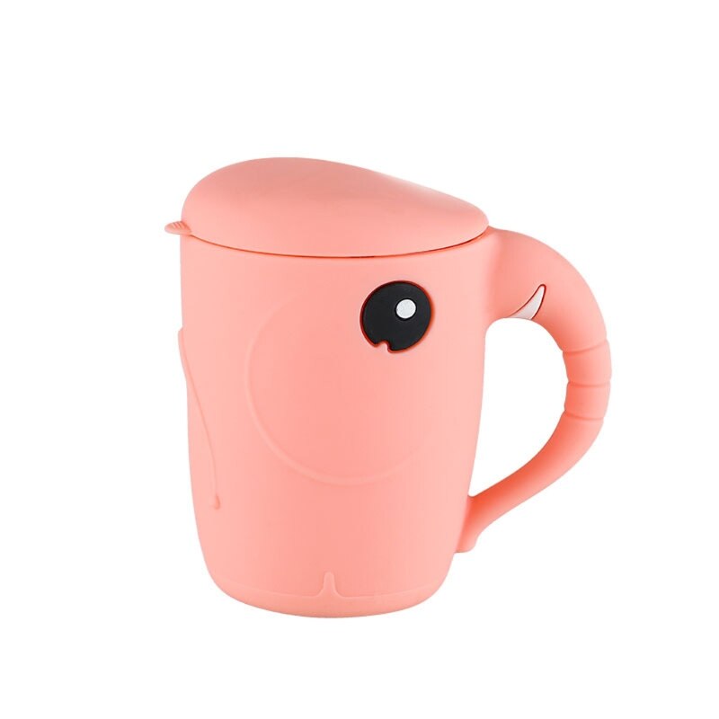 Baby Feeding Cups Cute Cartoon Baby Learning Cups Food Grade For Toddlers &amp; Kids With Silicone Cup H055: Pink