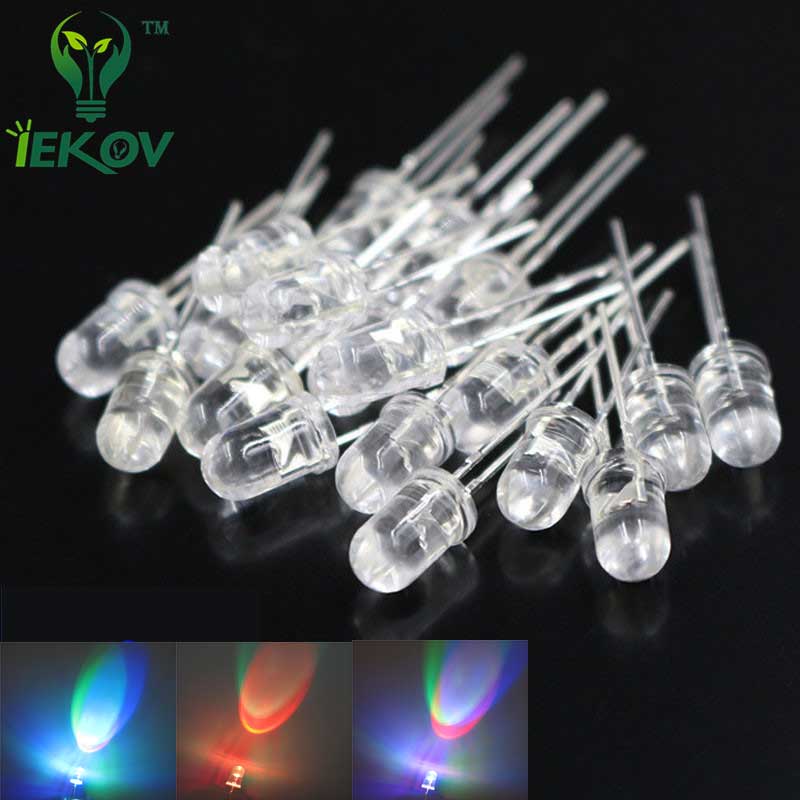 10 kpl led 5mm rgb hidas salama punainen vihreä sininen säteilevä diodi  +10 x 5mm led rgb nopea punainen vihreä sininen sateenkaaren monivärinen led