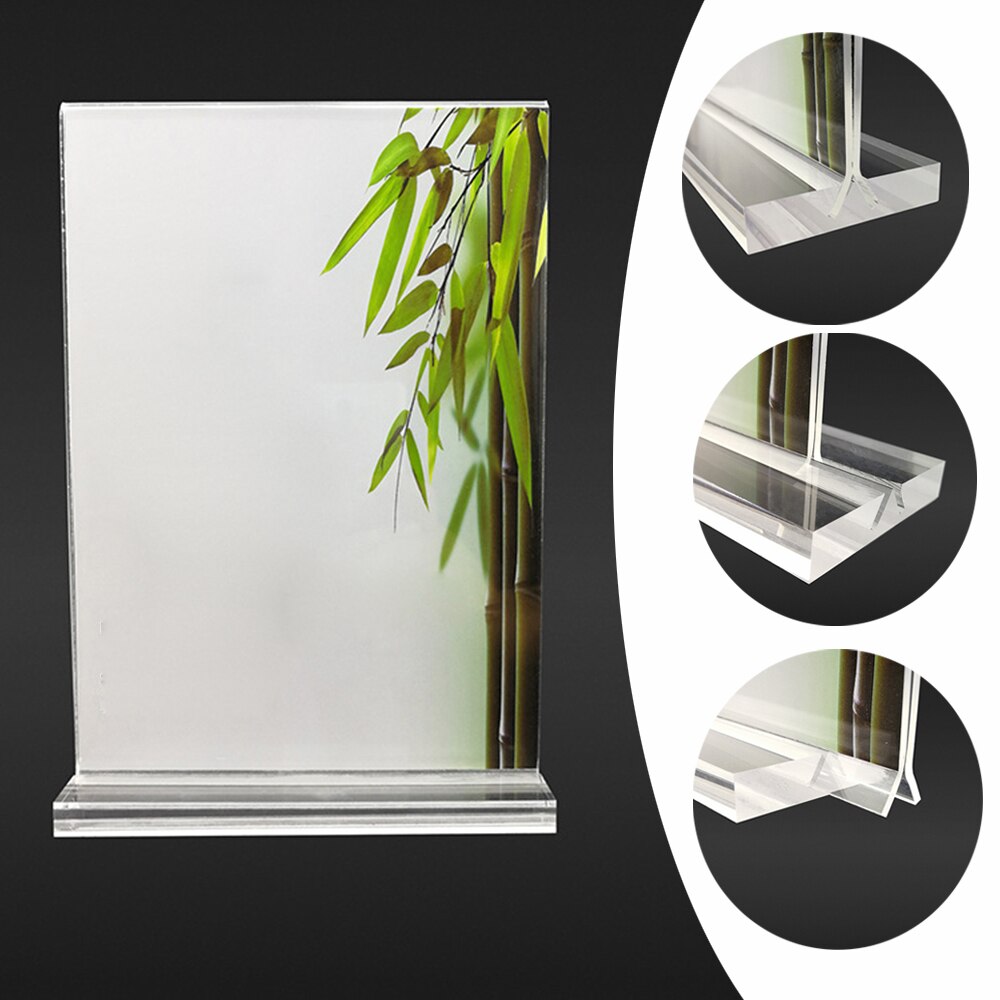 Acrylic Photo Frame Freestanding Picture Frame 100x150mm Table Display Card Stand