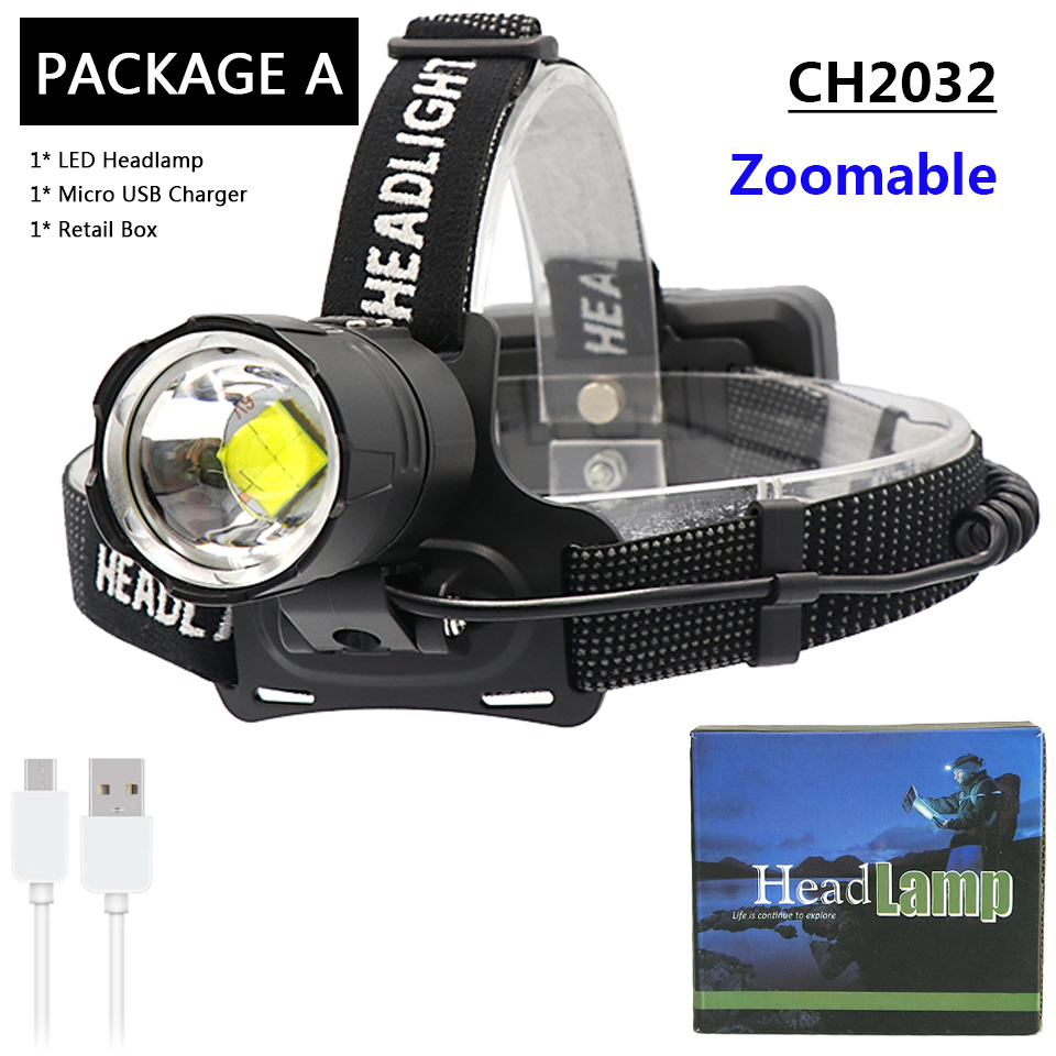 Krachtige XHP70 XHP50 Led Koplamp Zoom Head Lamp Zaklamp Zaklamp 18650 Batterij Usb Oplaadbare Lantaarn