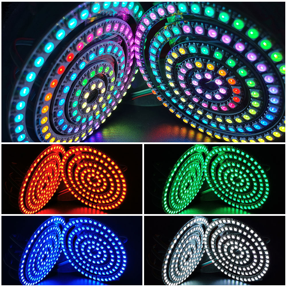 Dc 5V Led Ring Ronde Module 8/16/24/35/45 Pixel Individueel Adresseerbare Ws2812 Rgbic Cirkel Strip Licht Diy Smd5050 Full Color
