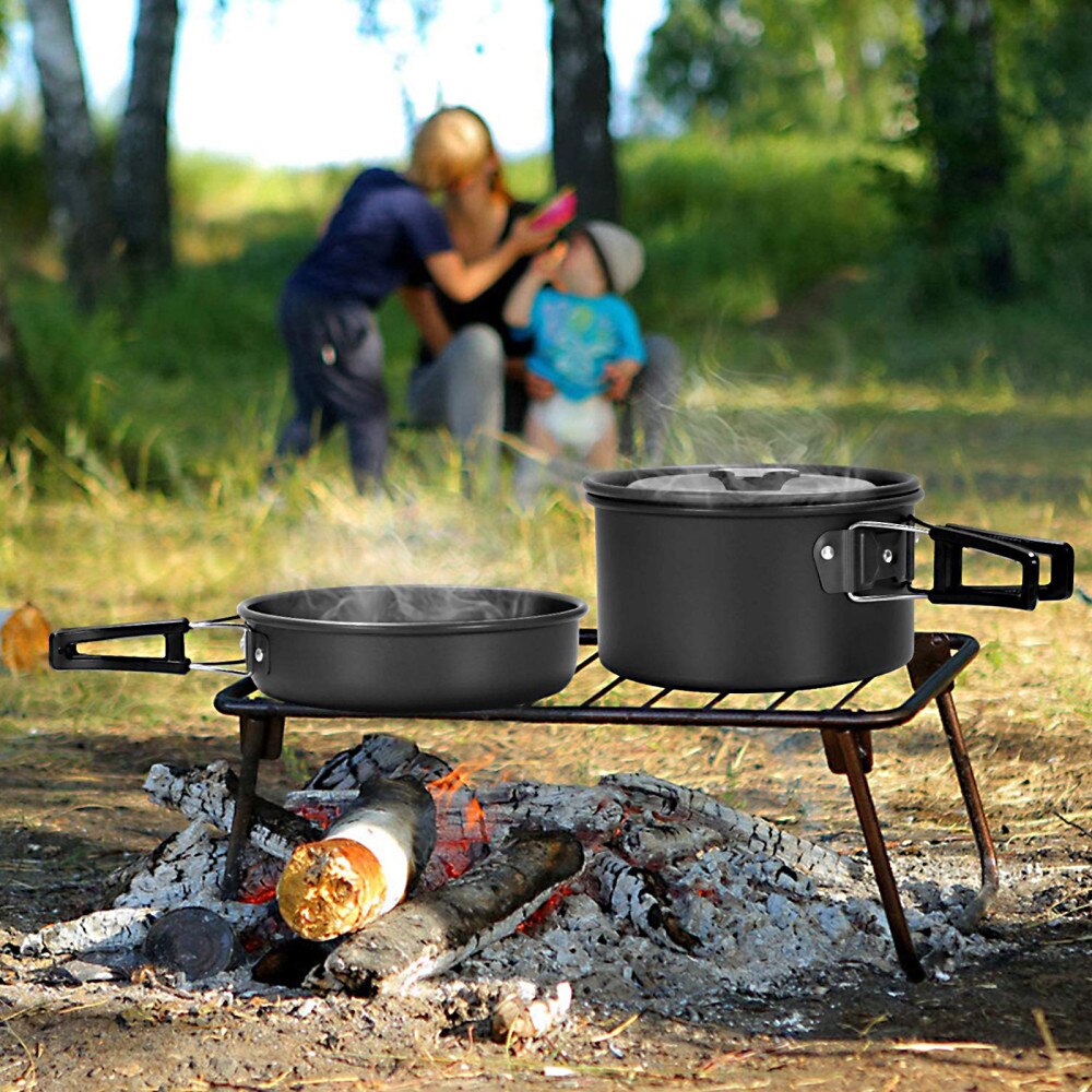 Camping Cookware Set - 7-Piece Outdoor Utensils for Hiking & Travel
