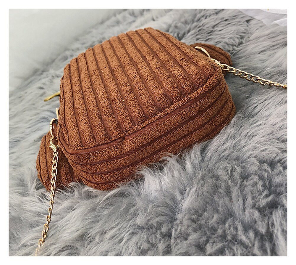 Qzunique dames corduroy handtas effen kleur cactusvormige crossbody tas met ritssluiting schoudertas groen