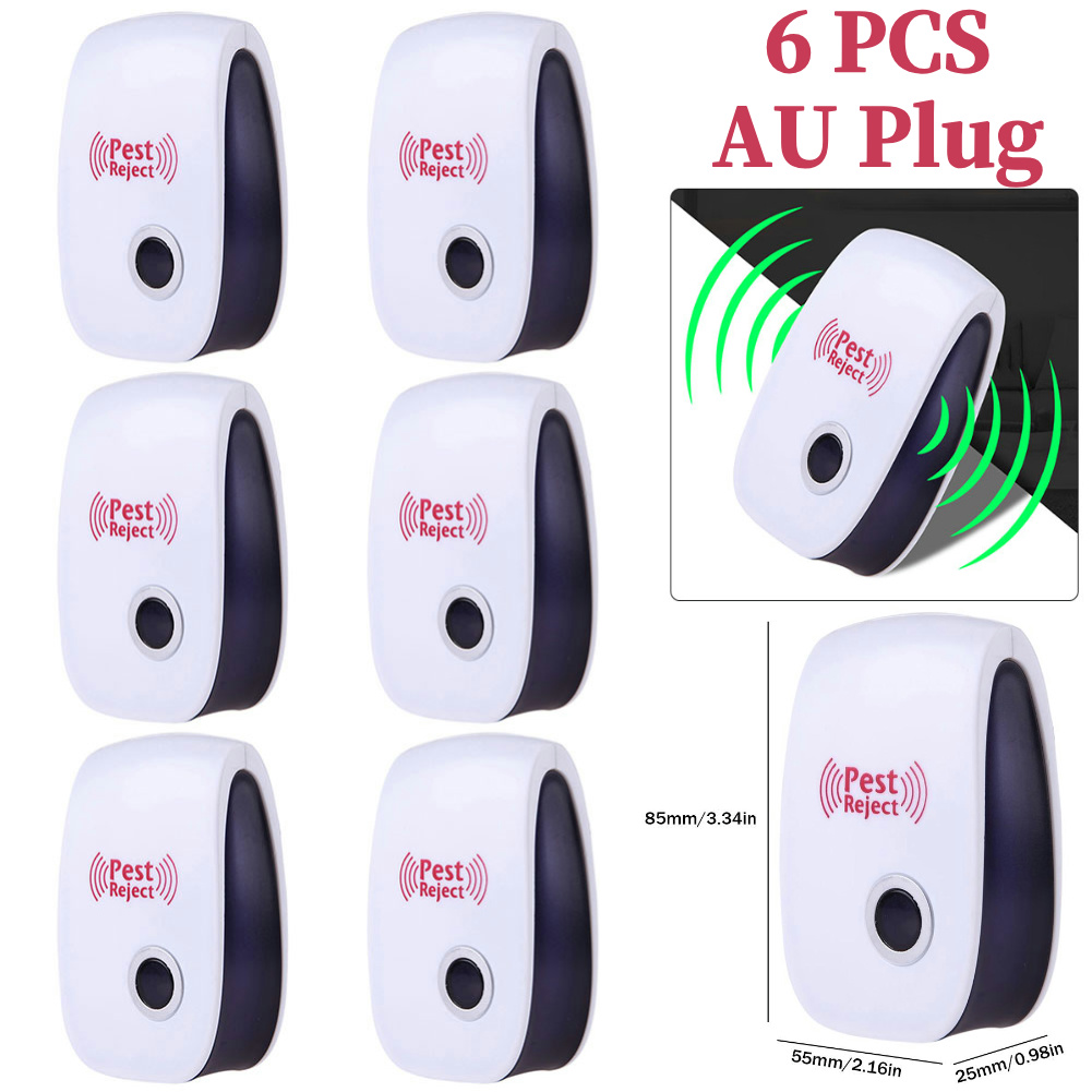 6Pcs Ultrasonic Pest Repeller Insect Bug Repeller Long Range Pest & Insect Deterrent Multi-Function for Home Office Hotel: Dark Khaki