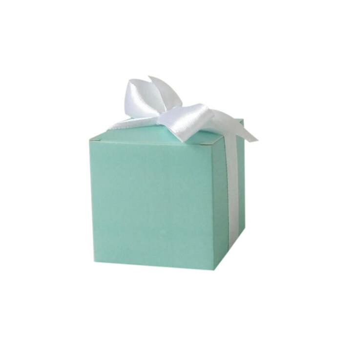 50Pcs Small Candy Box with ribbon Square Kraft Paper Box Chocolate Packaging Boxes Party Supplies 5x5x5cm