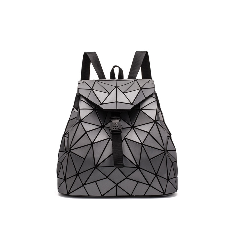 Geometrische Taschen Frauen Rucksäcke Mädchen Rucksäcke Folding Jugendliche Schüler Schule Taschen Rucksäcke Umhängetaschen: dark gray