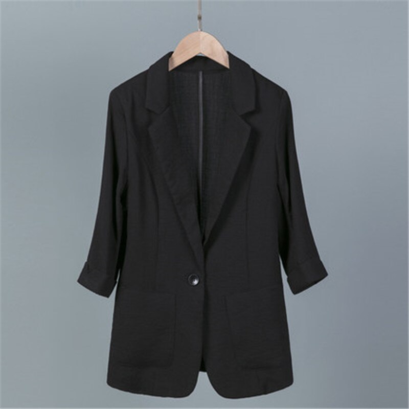 5xl 6xl 7xl syv-punkts ermet dress sommer blazer dame casual stor størrelse koreansk hvit svart tynn dressjakke  v577