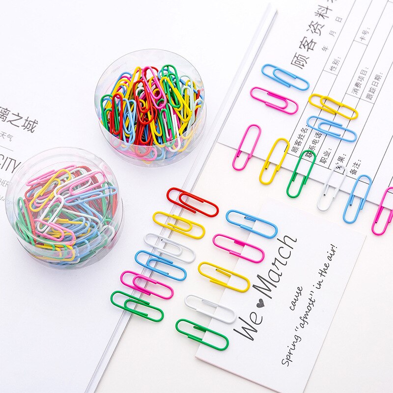 50PCS/box Colorful Metal Binder Clip Paper Clip Office Stationery Binding Supplies Office Shool Stationery Marking Clips