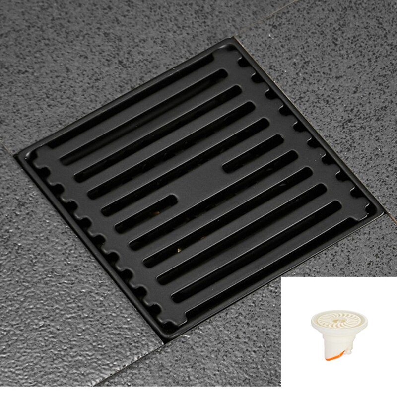 Stainless Steel Direct Row Large Displacement Floor Drain Bathroom Bathroom Balcony Anti Odor And Anti Blocking Baking Paint: 201straight row