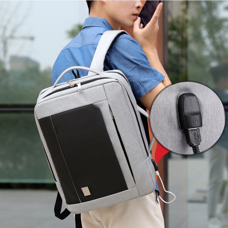 Mochila masculina de negócios casual carga usb computador portátil mochilas grande capacidade anti-roubo à prova dwaterproof água mochila para o sexo masculino