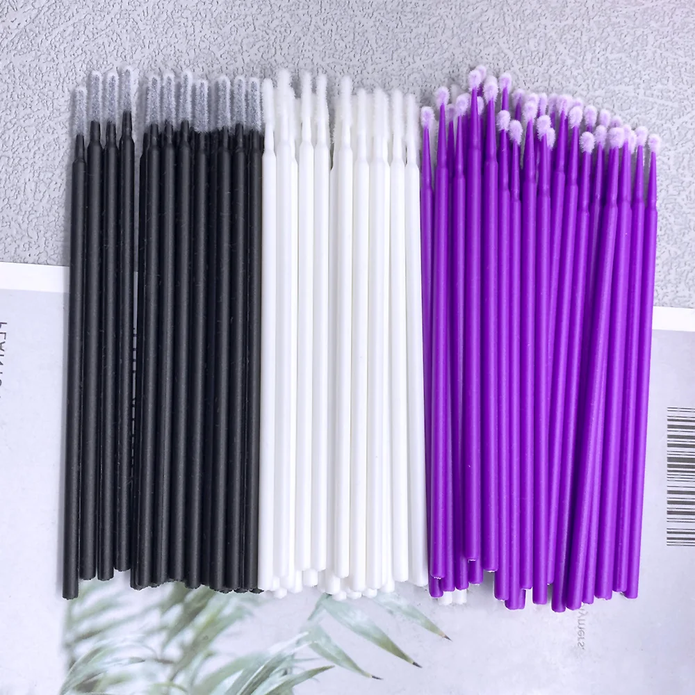 300/500 pièces Micro brosse jetable cils enlevant écouvillon Microbrosse Mascara baguettes applicateur Extension de cils pinceaux de maquillage outils