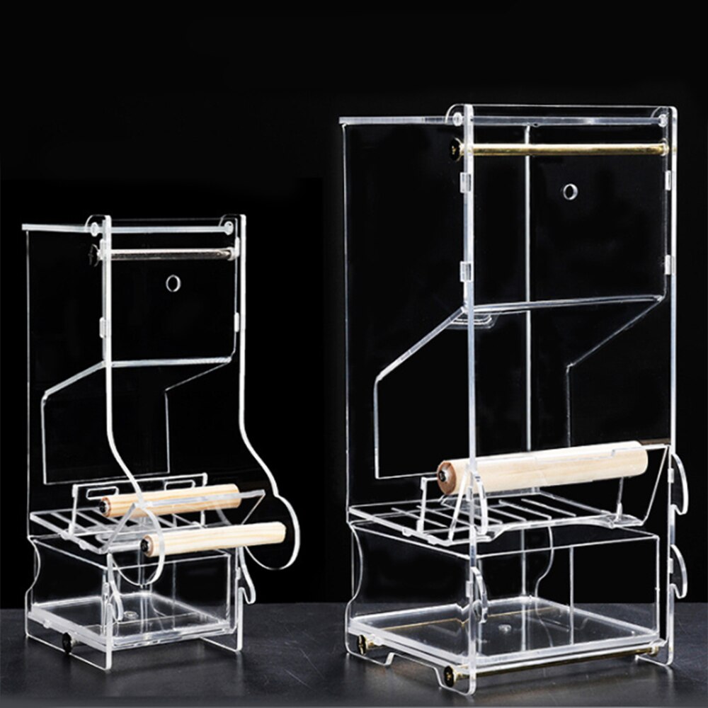 Automatic Bird Feeder Pet Bird Cage Feeder Food Container Transparent Parrot Feeding Box