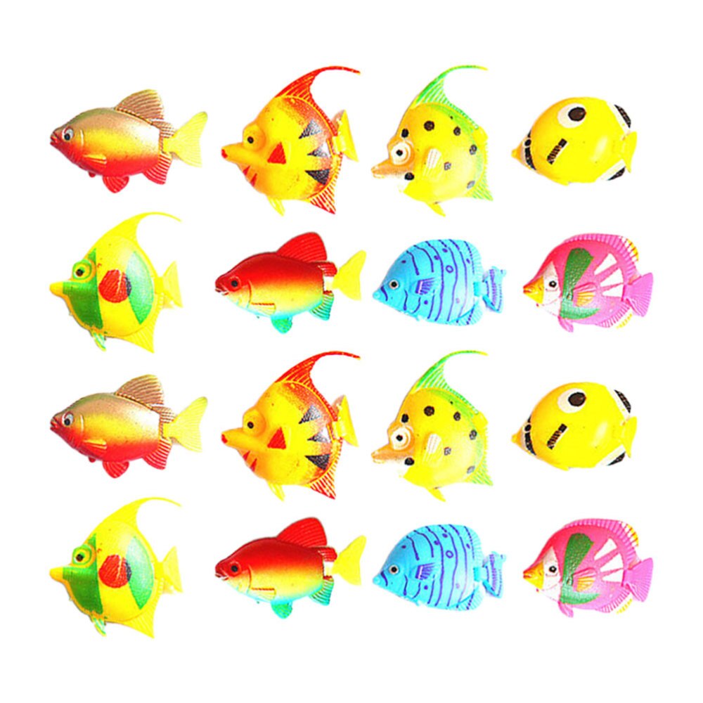 24pcs Simulate Fish Miniature Tropical Fish Model Fish Figure Toys Ornament for DIY Fish Tank Aquarium(Random Pattern an: Default Title