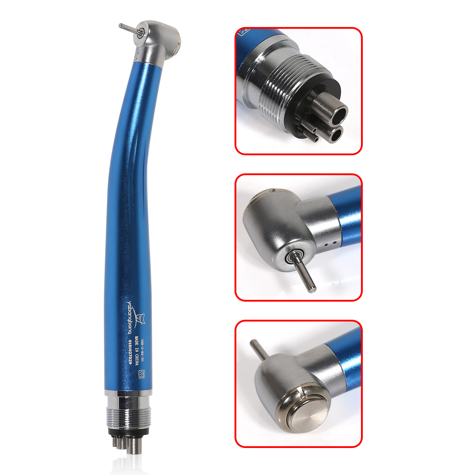 2/4Holes Dental High Speed Handpiece Push Button Standard Head Air Turbine Single Water Spring Rotor/Cartridge: Brown