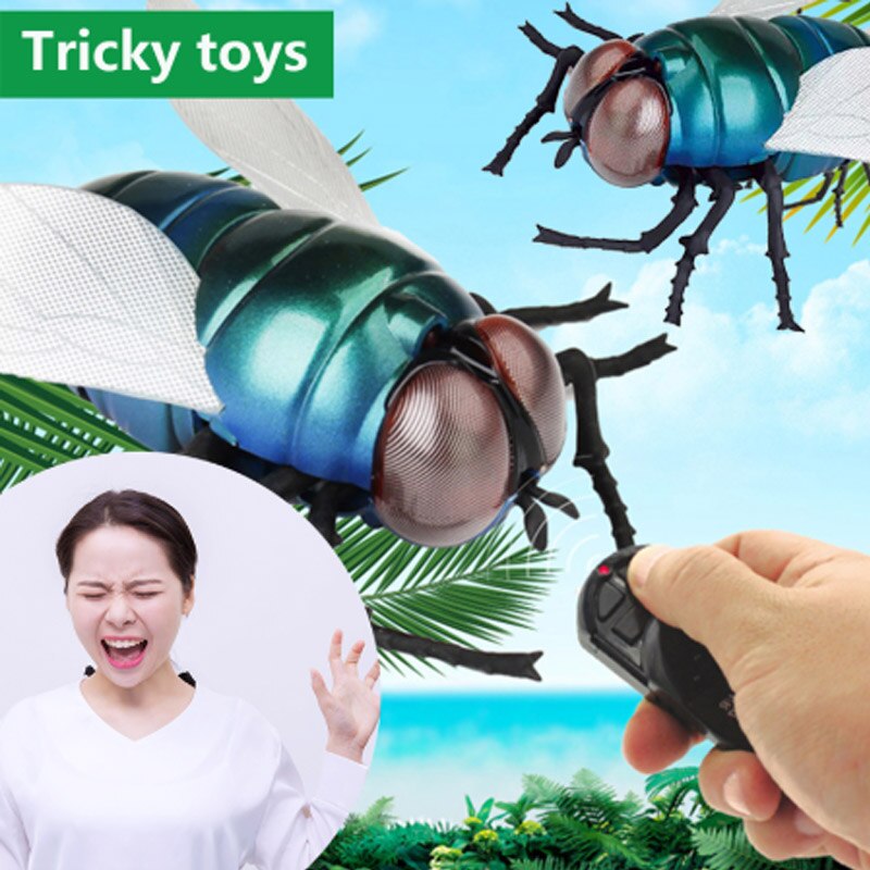 Scary Novelty Rc Insects Cyan Infrared Housefly Electronic Components Model Remote Control Flies
