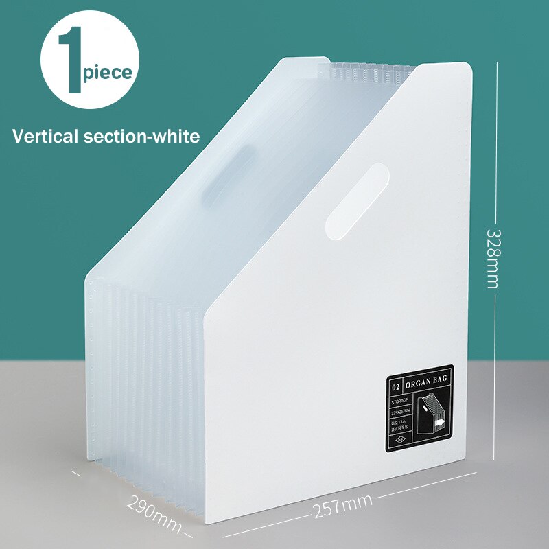 Orgel Map Opbergdoos 13-Layer Verticale Map Transparante Insert Orgel Zak Multi-layer Map Kantoor Opslag Briefpapier: white