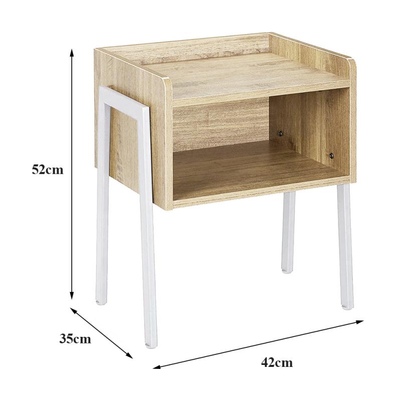 42x35x52cm modern bedside table simple shelf bedroom bedside imitation solid wood storage cabinet nightstand bedroom furniture: Default Title