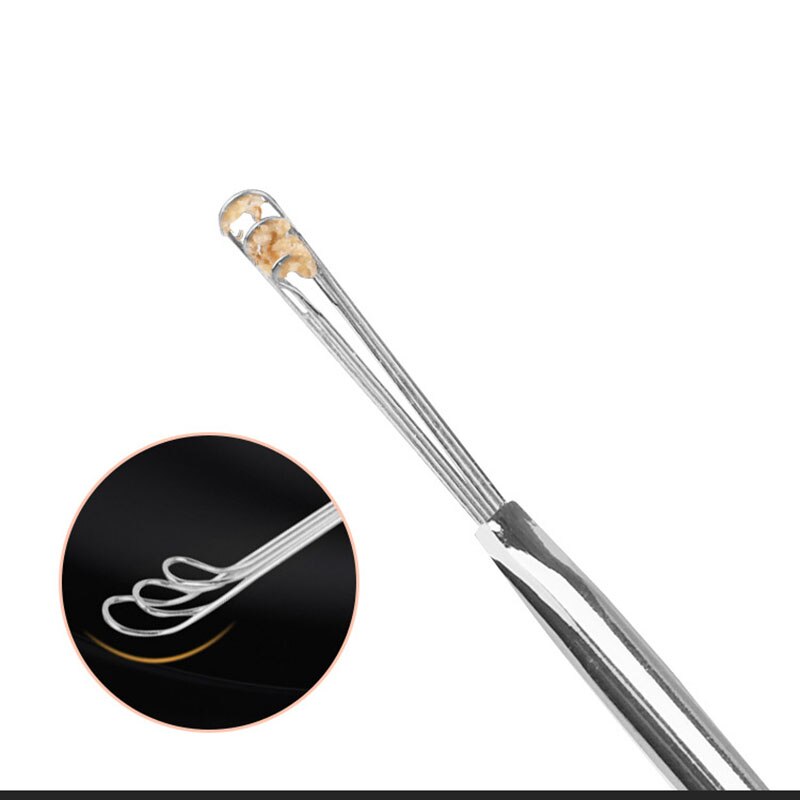 Herramientas de limpieza de oreja de acero inoxidable portátil, cuidado de la oreja, dispositivo de limpieza de orejas, cuchara para oídos ligera y duradera