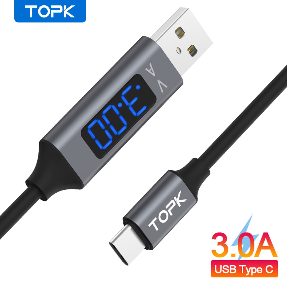Topk D-Line2 Usb Type C Kabel, spanning En Stroom Display Type-C Snelle Opladen Data Sync USB-C Kabel Voor Samsung Xiaomi Huawei