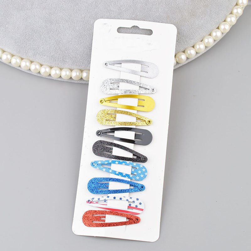 10 unidades/lote de pinzas para el pelo para niña pequeña, pasadores con estampado colorido para niña, horquillas de seguridad para niña, accesorios para el cabello: Style 1