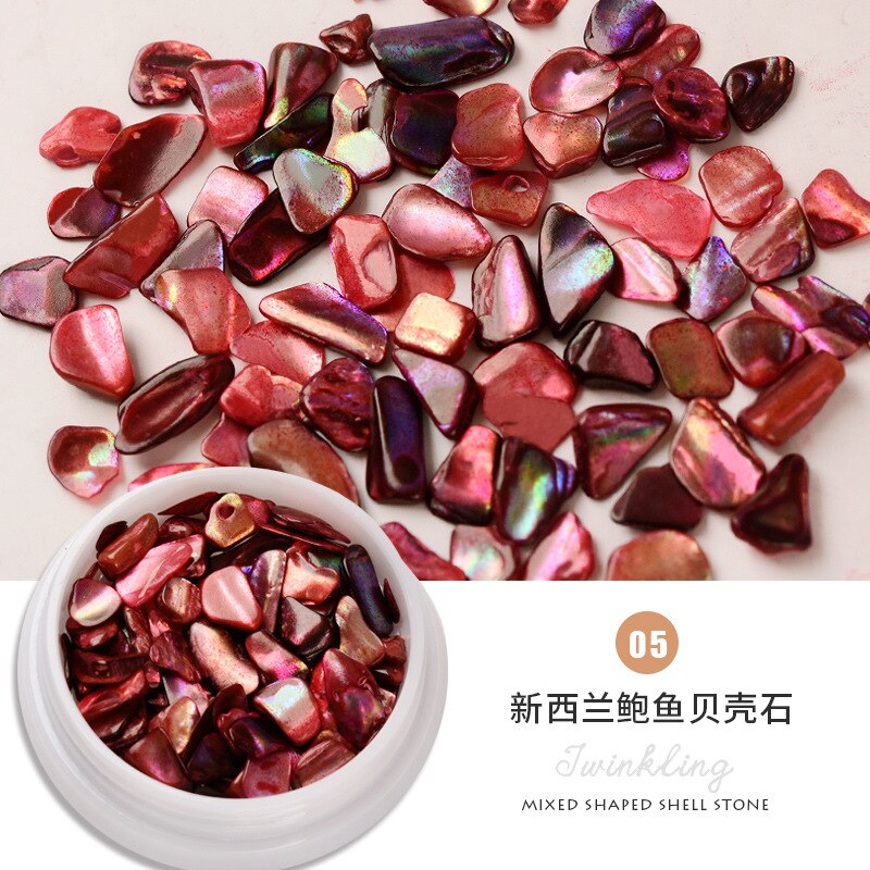 3d gwóźdź Sztuka uchowiec muszla kamień płatek kolor polerowany symfonia zorza polarna ozdoba robić paznokci akcesoria robić tipsów: 05