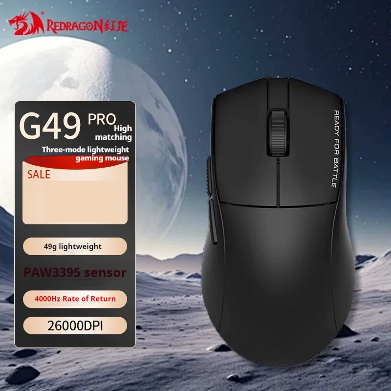 Redragon G49 PRO Gaming Mouse Wireless Bluetooth Tri-Mode Ergonomics Lightweight E-Sports Gaming Mouse For PC Gamer Accessories: Ginger