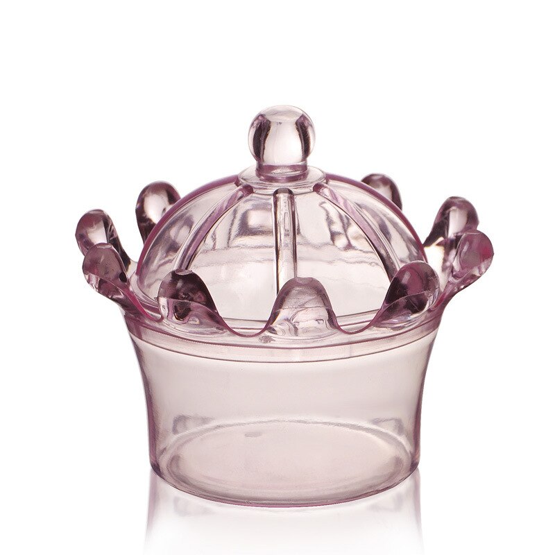 Boîte à bonbons créative en forme de couronne, Mini boîte à bonbons en plastique pour mariage, fête d'anniversaire pour enfants, décoration 2022: pink