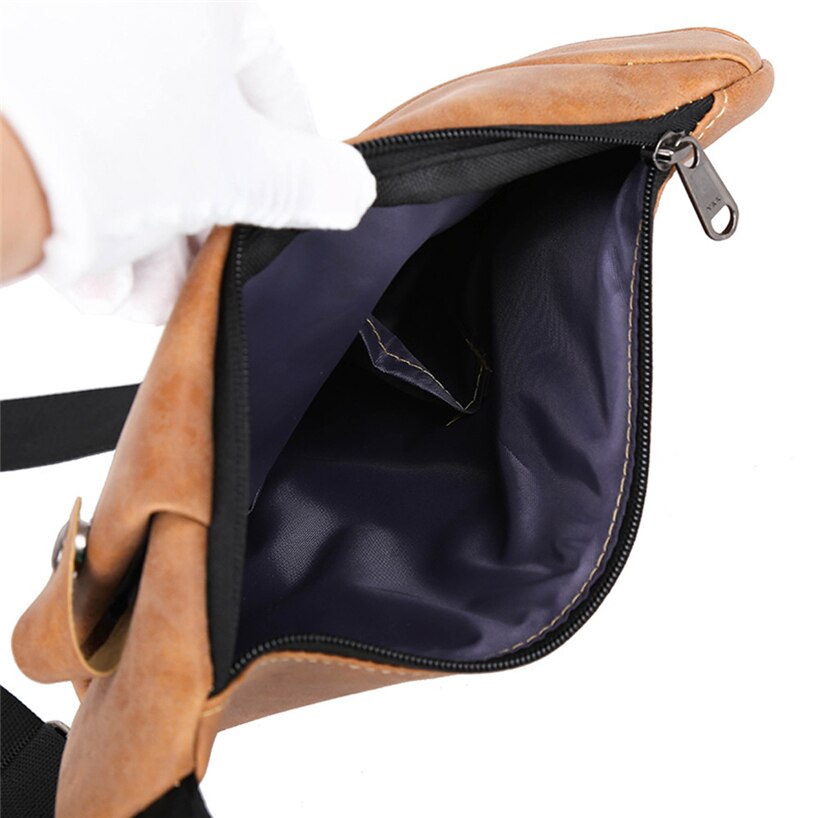 Aelicy Brand Male Messenger Bag Shoulder Bags Men Hidden Chest Pack Mens Retro Crossbody Bag Cool Motorcycle Sling Bag