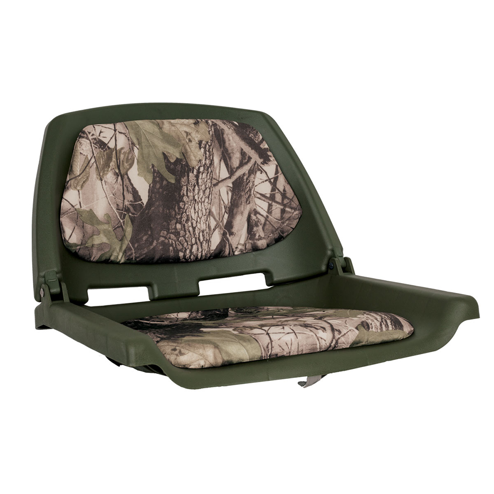 Oceansouth Fisherman Boat Seat Marine-Grade Polymer Low-Back Moulded Folding Seat Fishing Boat Accessories: Camouflage