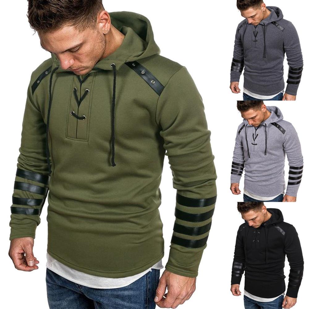 Chandal Hombre Sudadera Homme Hoodies Mens Clothes Autumn Long Sleeve Patchwork Hoodie Hooded Sweatshirt Top Outwear